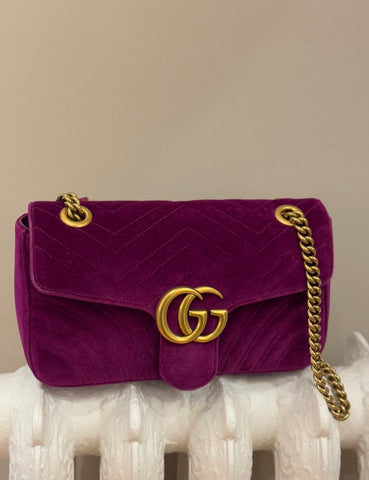 Bolso Marmont Terciopelo Fucsia