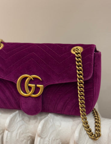 Bolso Marmont Terciopelo Fucsia