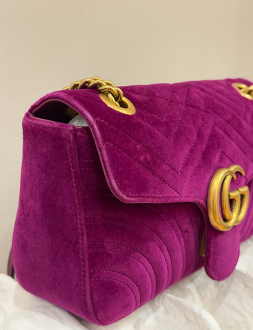 Bolso Marmont Terciopelo Fucsia