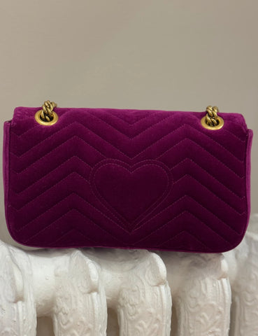 Bolso Marmont Terciopelo Fucsia