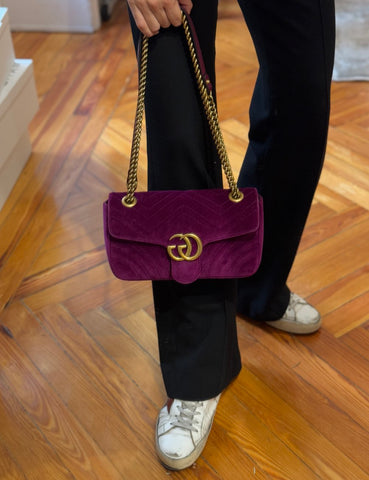 Bolso Marmont Terciopelo Fucsia