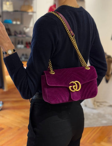 Bolso Marmont Terciopelo Fucsia