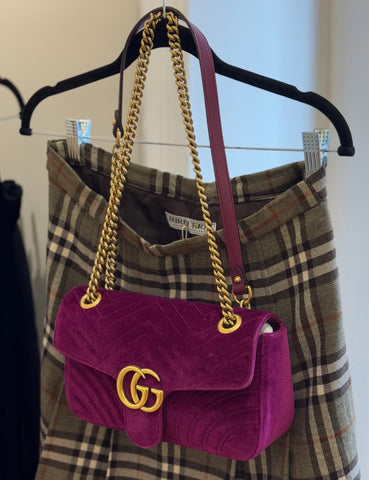 Bolso Marmont Terciopelo Fucsia