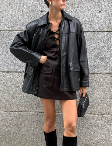 Oversized Leather Jacket