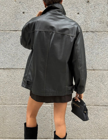 Oversized Leather Jacket