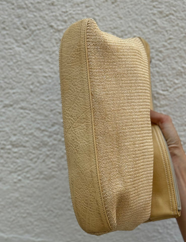 Vanilla Raffia Clutch