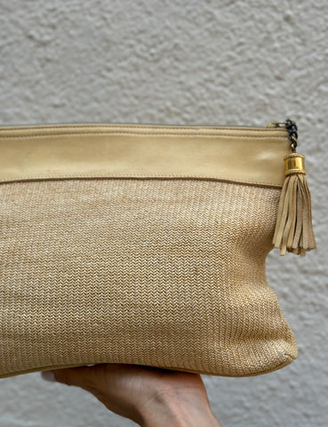 Clutch Rafia Vainilla