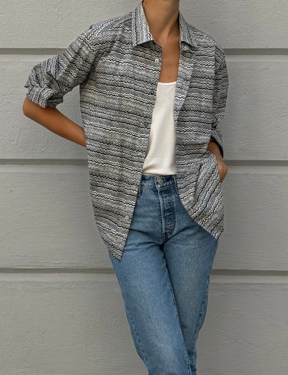 Two-tone ethnic shirt