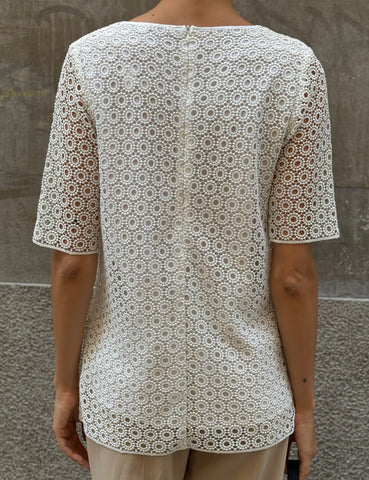 White Openwork Top