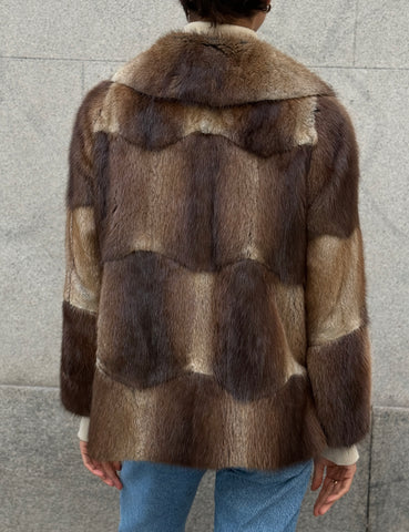 Checkered Mink Coat