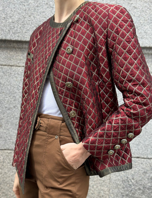 Burgundy Quilted Jacket