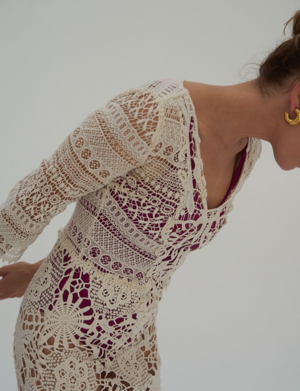 Vestido Crochet Crudo